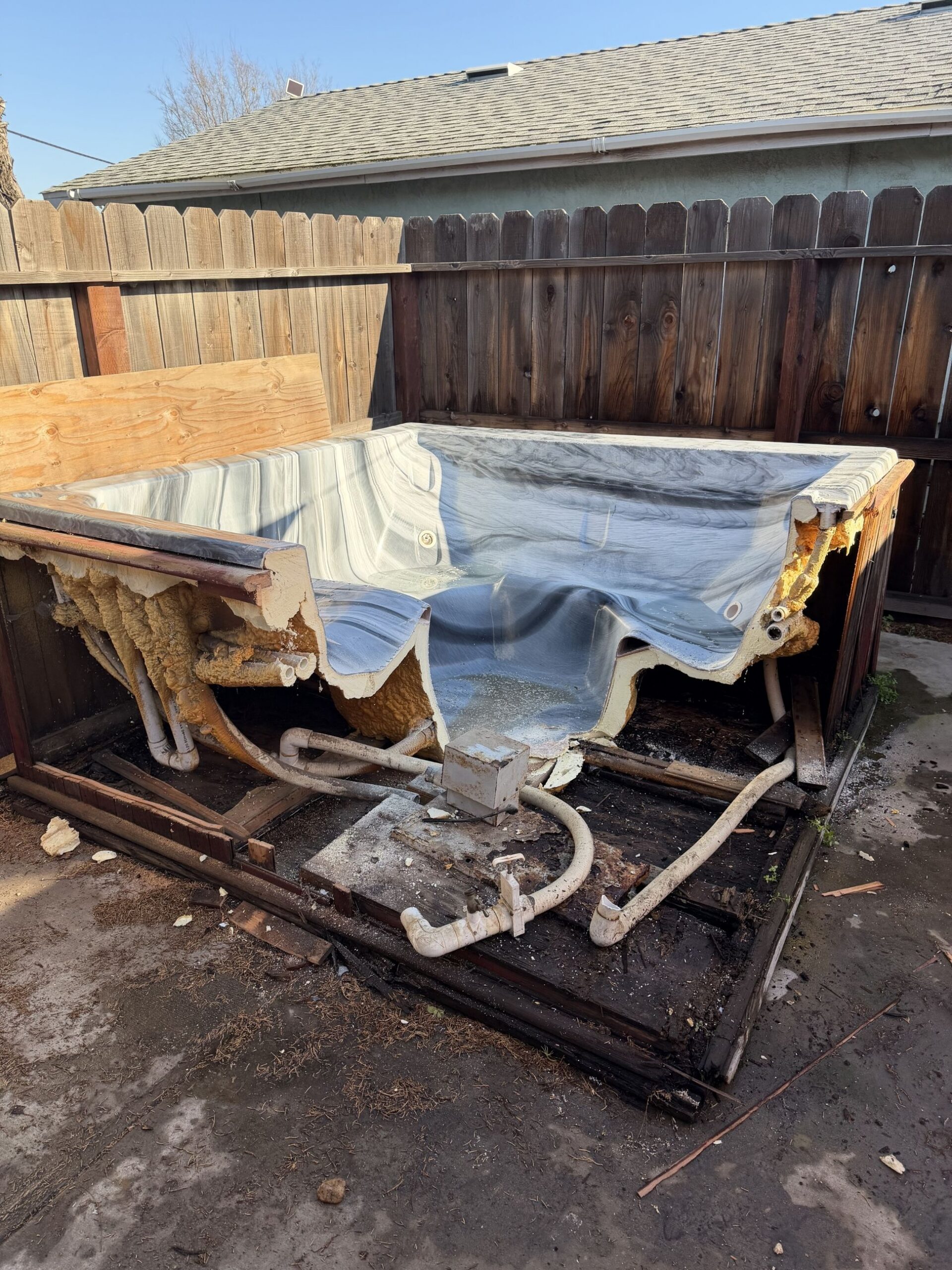 Turlock demolition hot tub removal